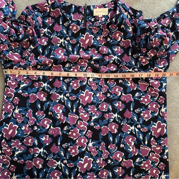 Melloday blouse black purple blue size L - Picture 6 of 6